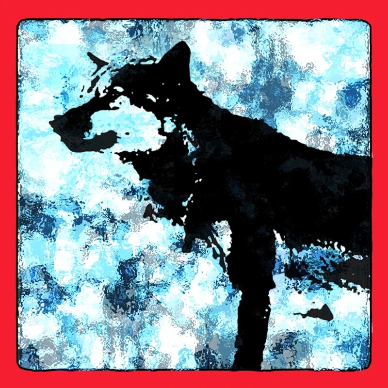 Wolf Silhouette Wasserfarben