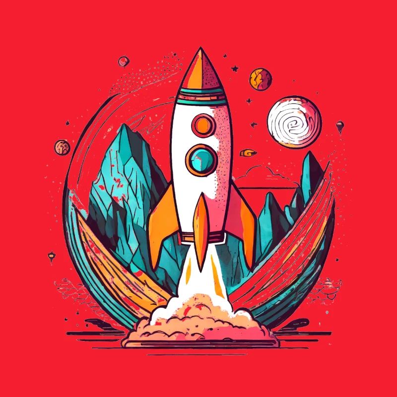 Fusée au design élégant recadrée