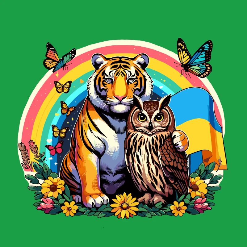 Tiger Eule Regenbogen