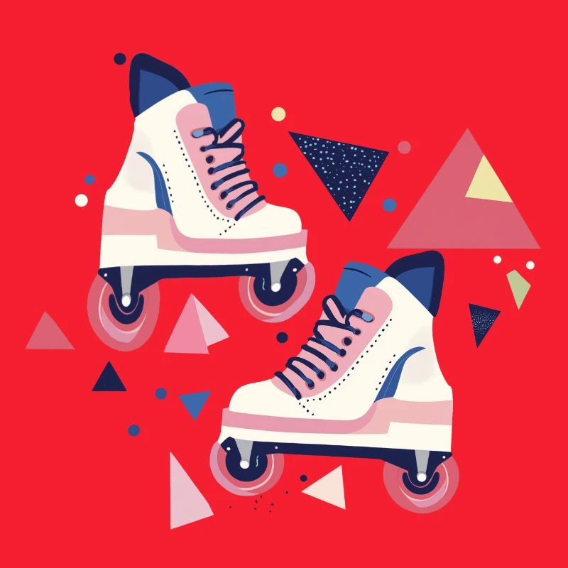 90s pattern roller skates