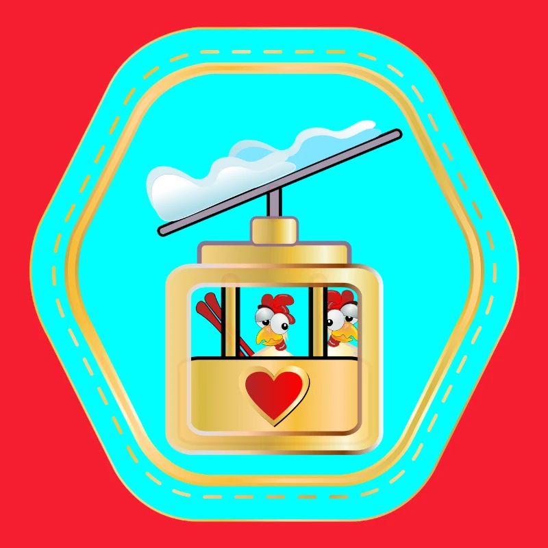 SKIING COUPLES - CHICKENS COMIC