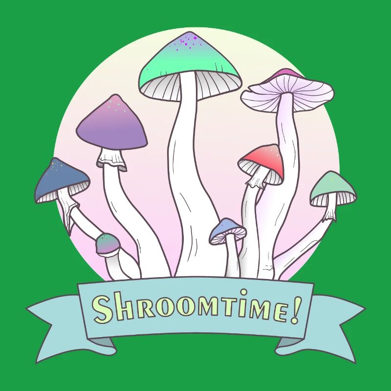 Shroomtime! Psilocybe Cubensis colored design