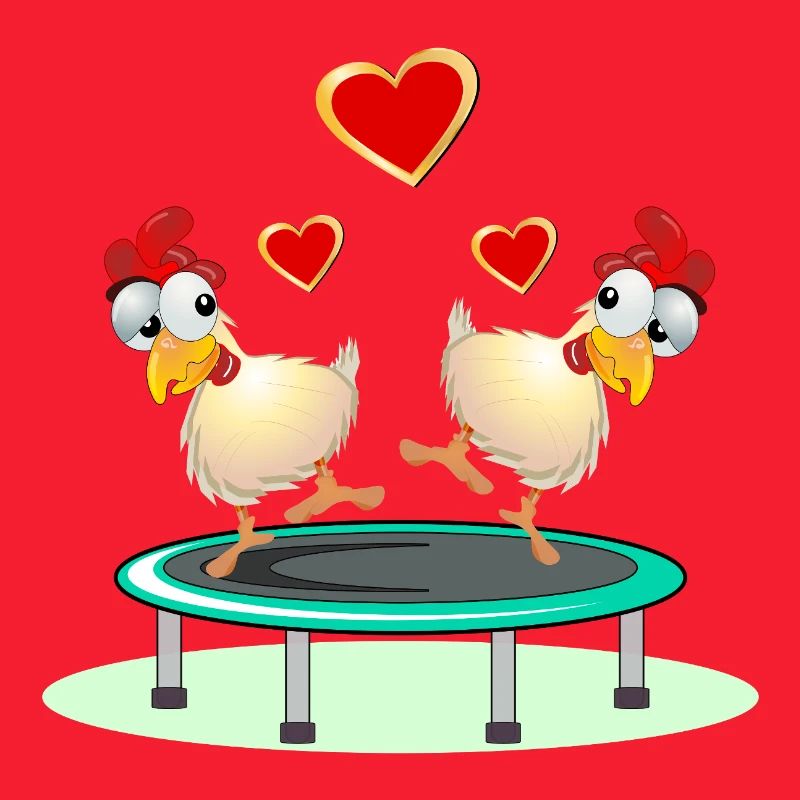 Chickens Pairs JUMPING TRAMPOLINE