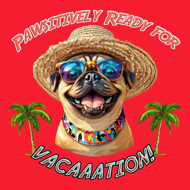 Pug in summer look: Pawsitively Ready