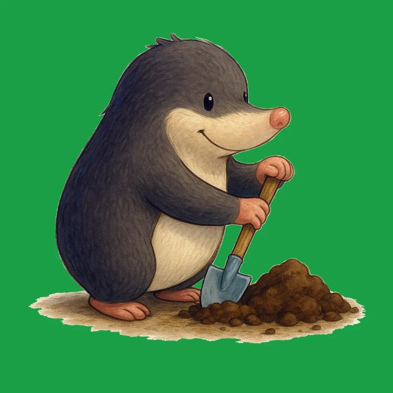 Industrious Mole with Shovel