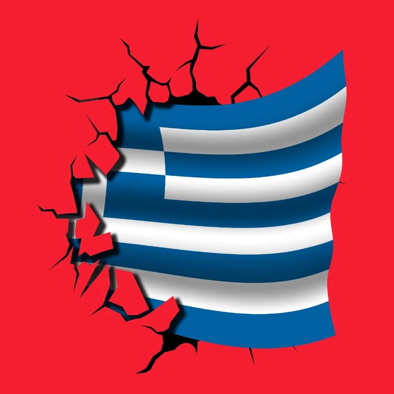 Drapeau de la Grèce - Grèce - Drapeau Broken Design