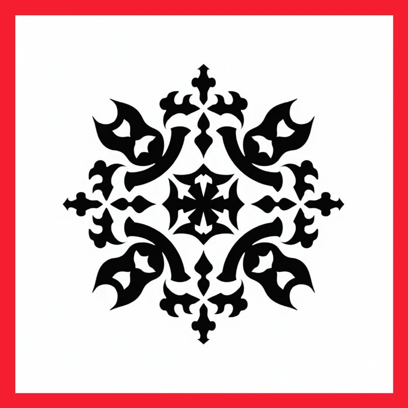 Intricate Black Snowflake Pattern