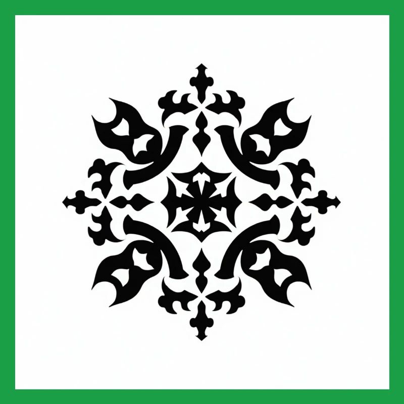 Intricate Black Snowflake Pattern