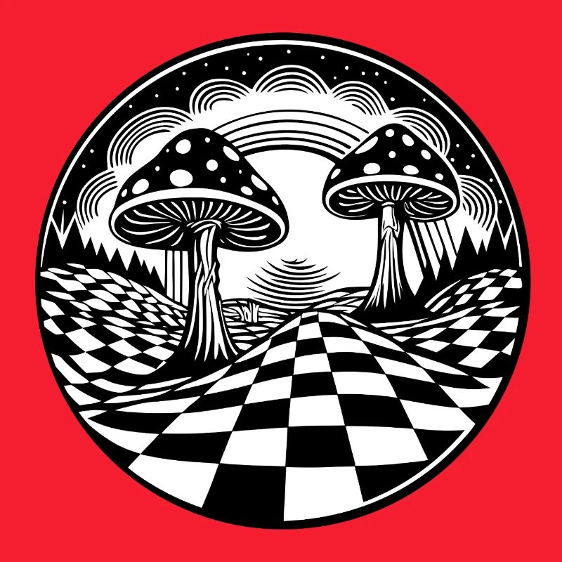 Conception paysagère de champignons psychédéliques