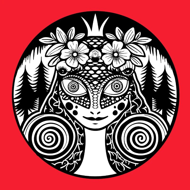 Mystical Forest Mandala Illustration
