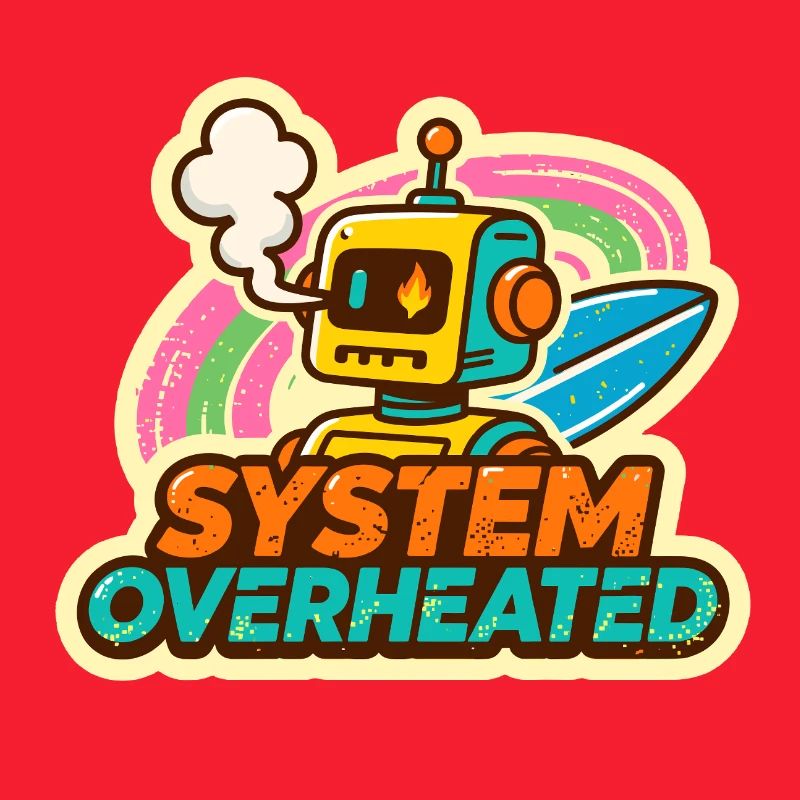 Robot rétro surf art design