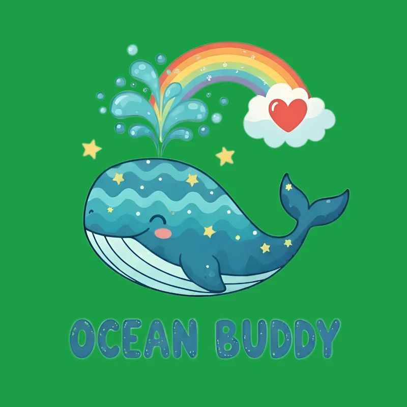 Wunderlicher Ozeanwal mit Regenbogenherz