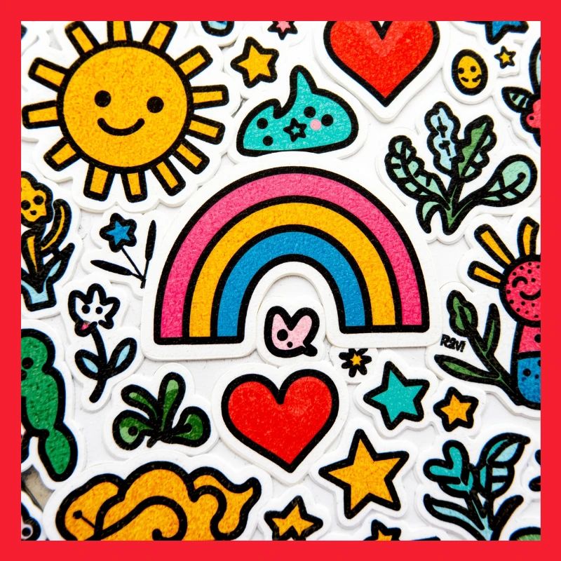 Cheerful doodle rainbow
