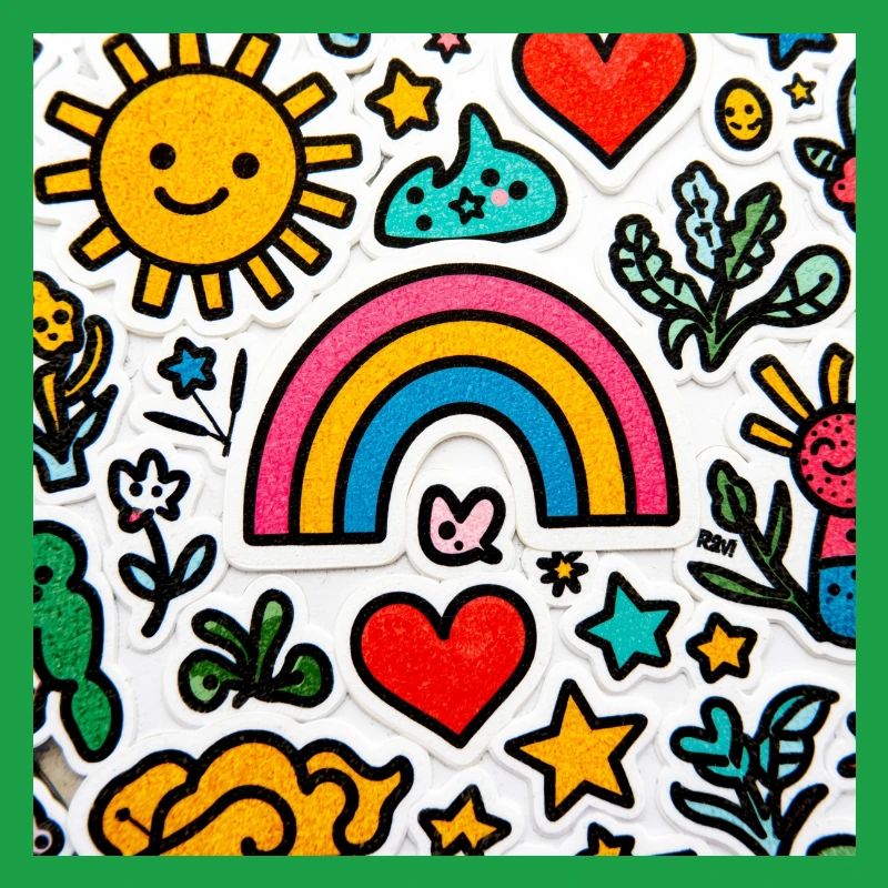 Fröhlicher Doodle-Regenbogen