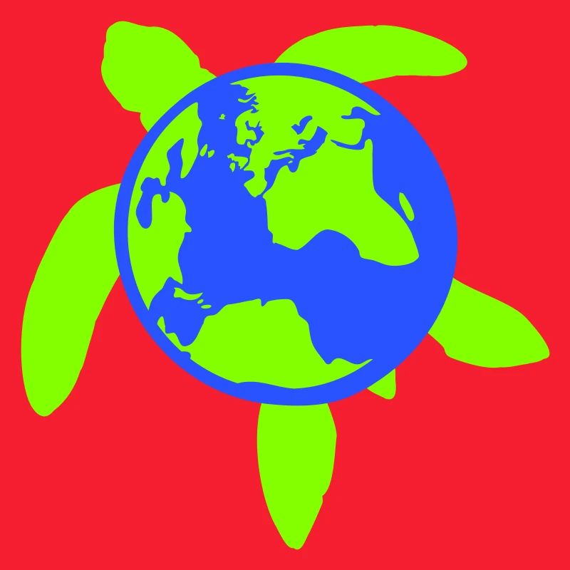 Turtle Earth Planet World Back Map Globe