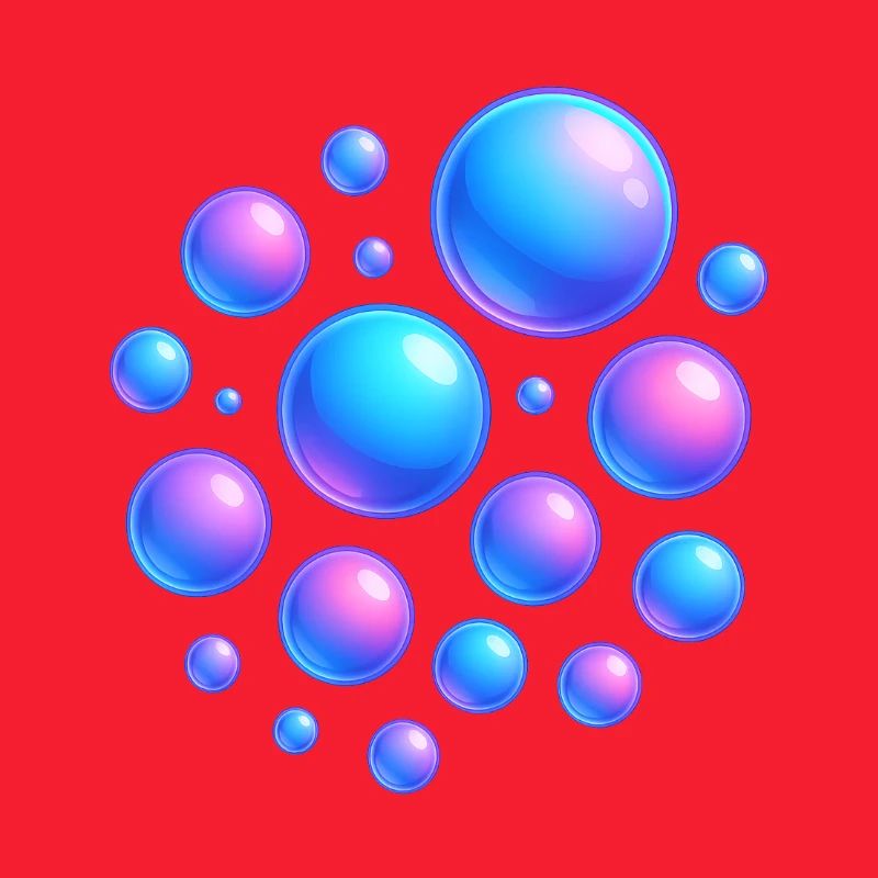 Irisierende Blasen Neonfarben