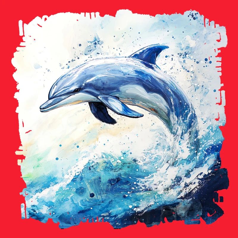 Wasserfarbener Delfin Sprung