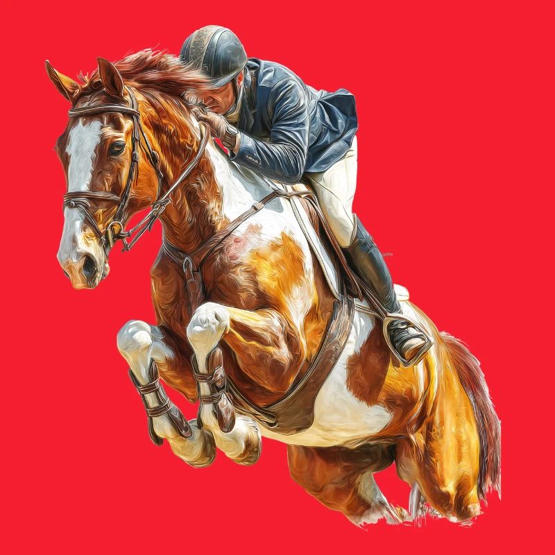 Cavalier au galop en saut