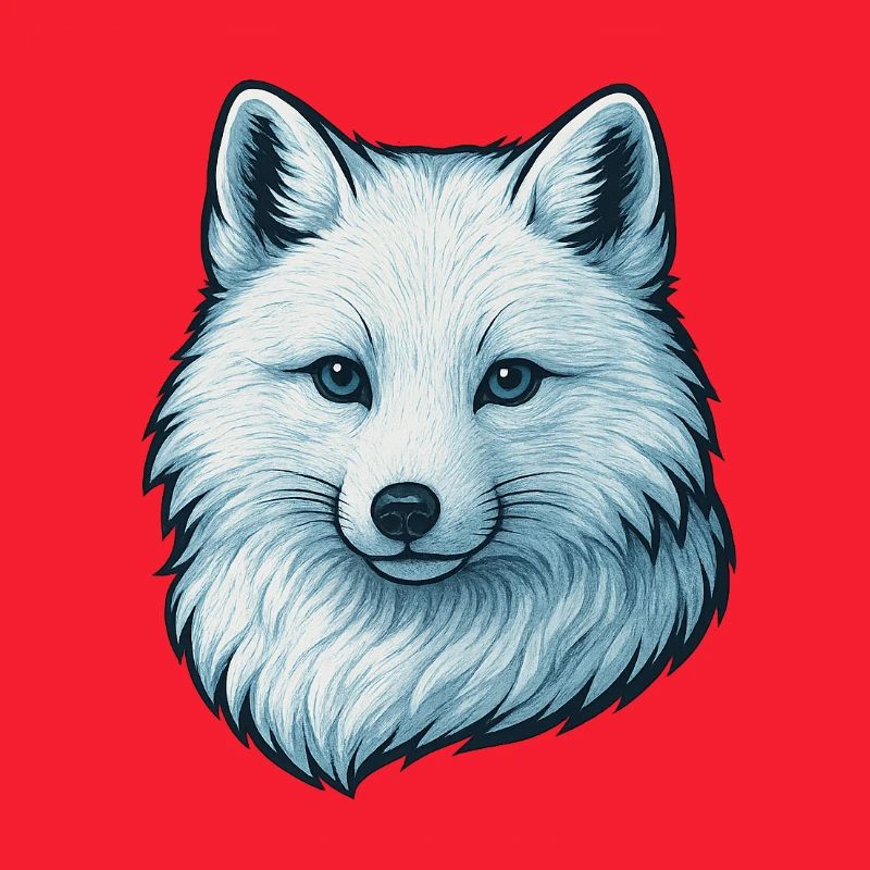 Blue wolf face illustration