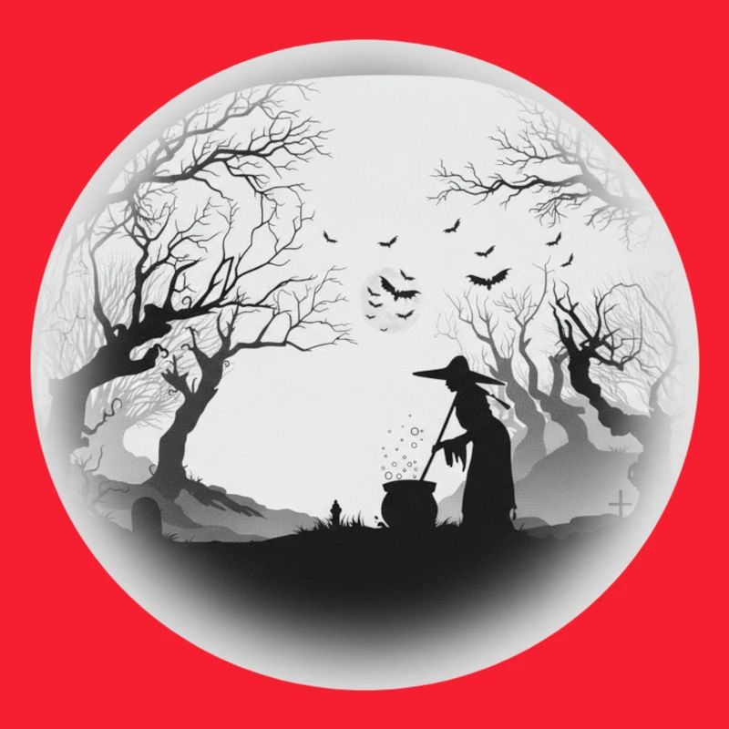 Silhouette de chaudron de la forêt hantée