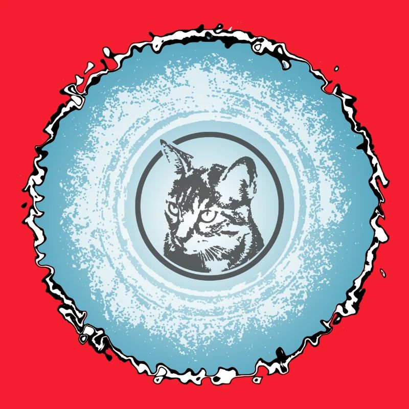 Cercle de chat Silhouette bleue