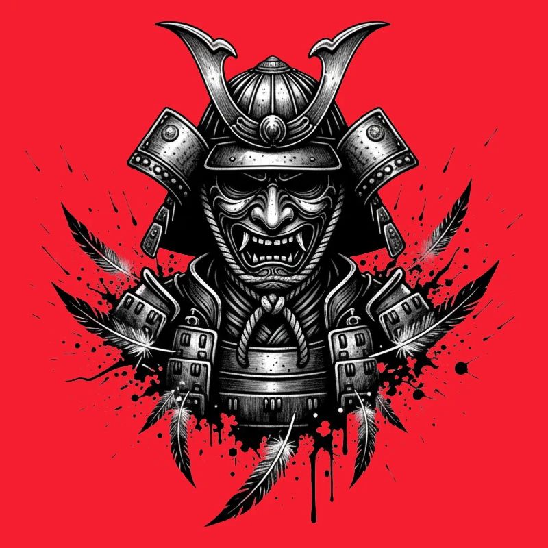Dämonischer Samurai Helm Print