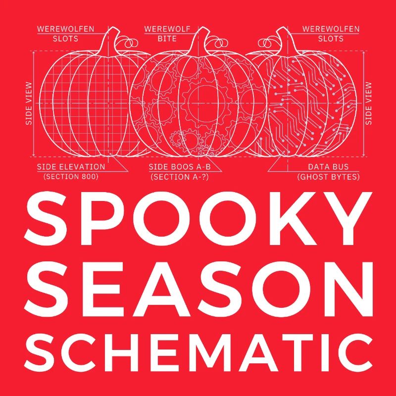 Spooky Season Schematic, Engineer Halloween tshirt