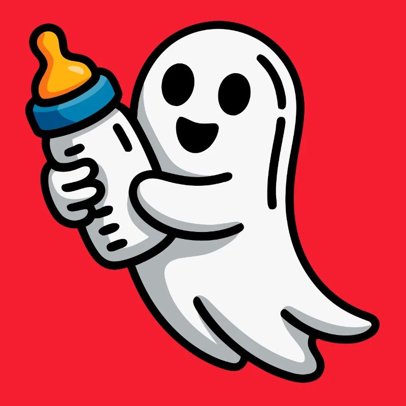 Ghost with pacifier illustration