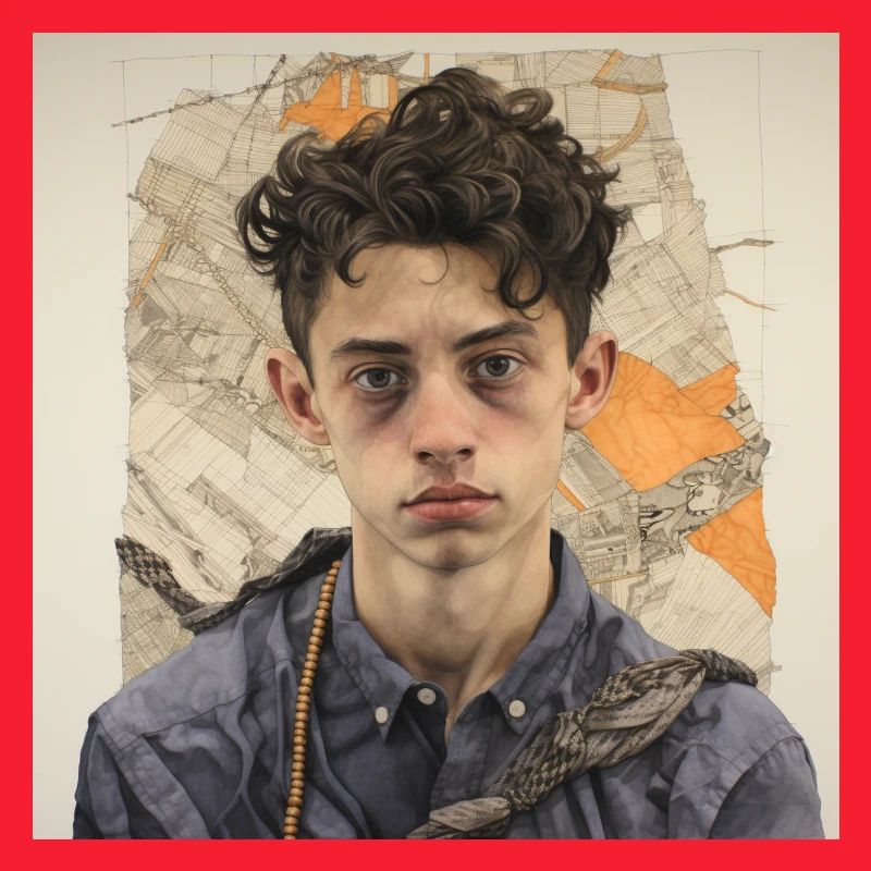 Portrait de cheveux ébouriffés en patchwork