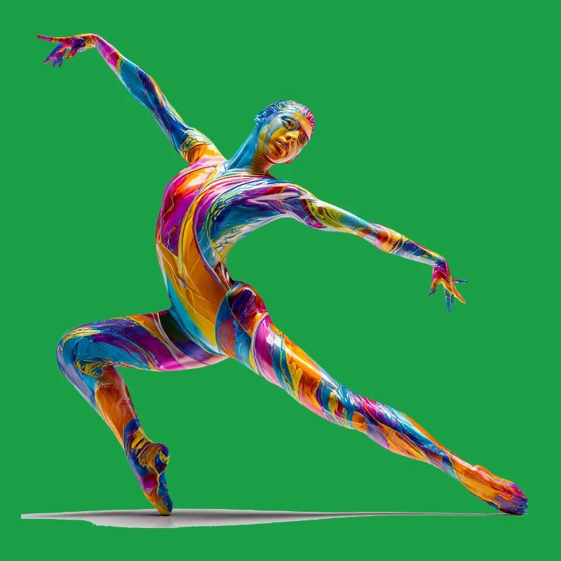 Color explosion dancers in flow