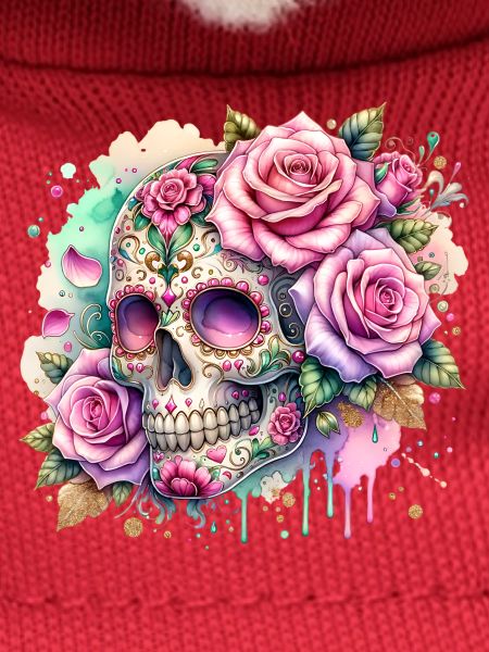Flowers Skull Beauty Bloom