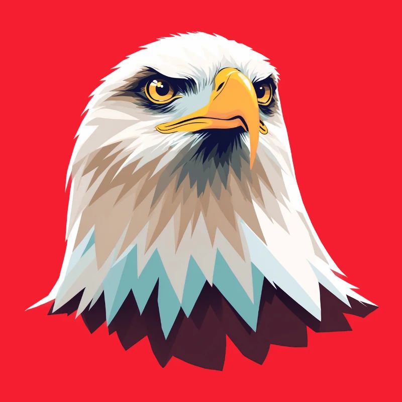 Geometric Eagle Head Illustration