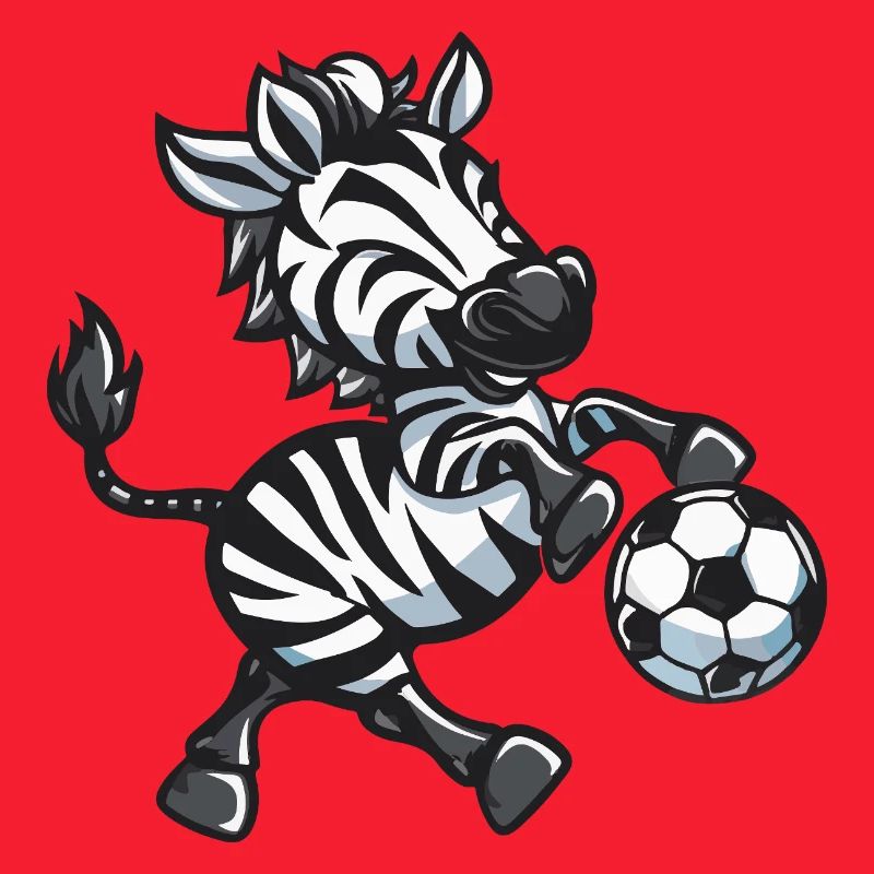 Zebra player with ball