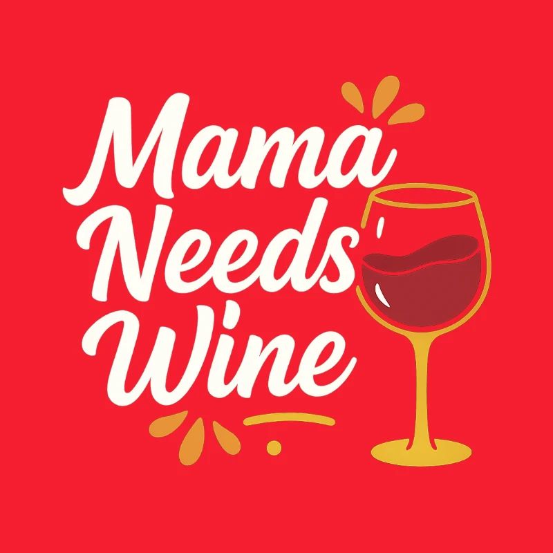 Mama Needs Wine – Handlettering mit Weinglas