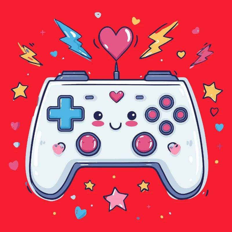 Heart Controller Doodle Pixel Pop