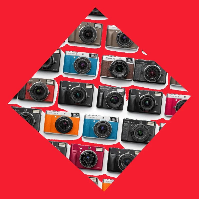 Colorful camera pattern print