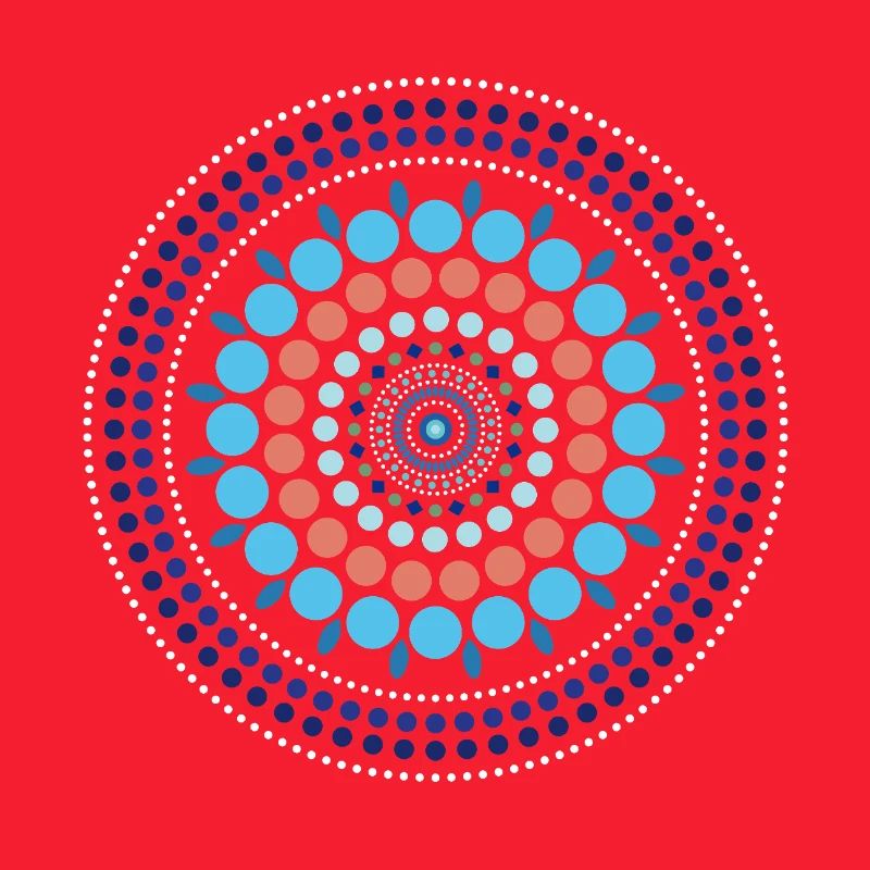 Mandala à points dégradés bleus