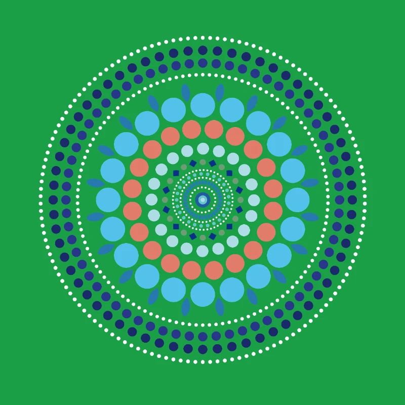 Blue Gradient Dot Mandala