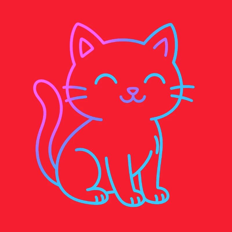 Neon gradient cat buddy