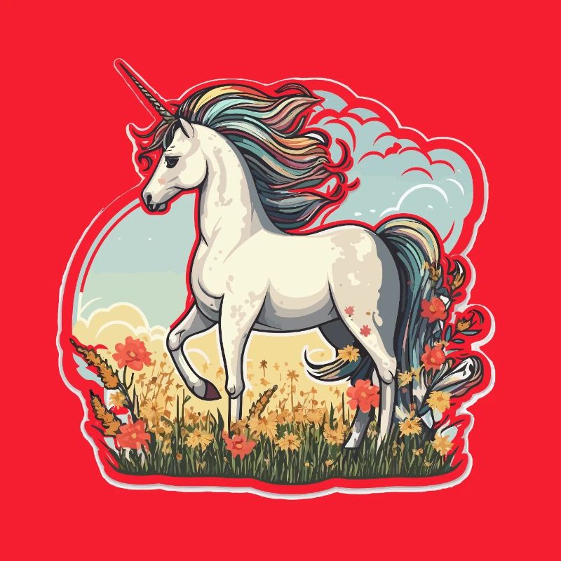 Licorne dans le champ de soleil