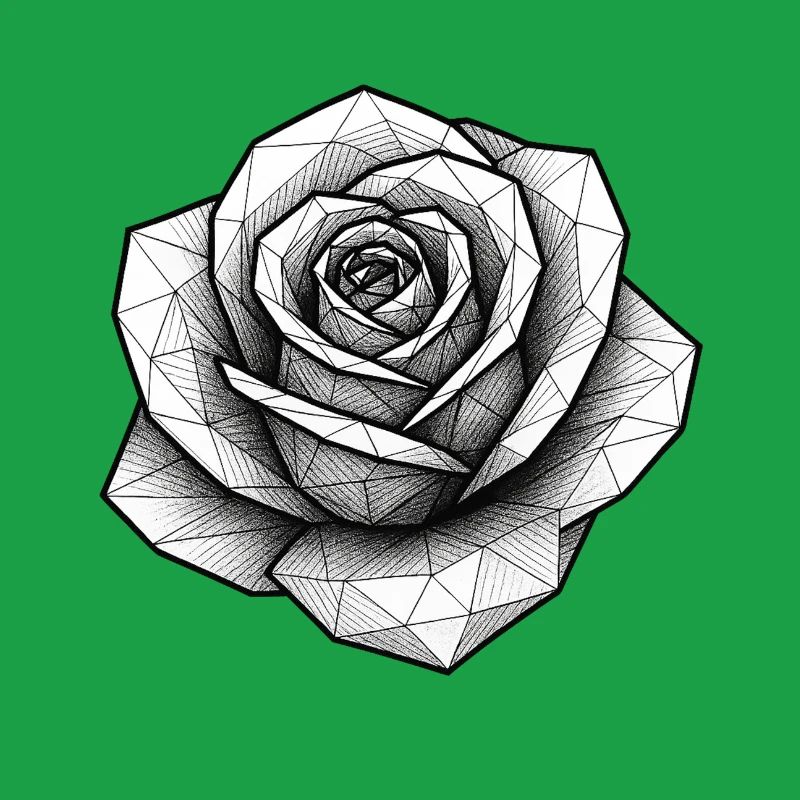 Geometric Rose Line