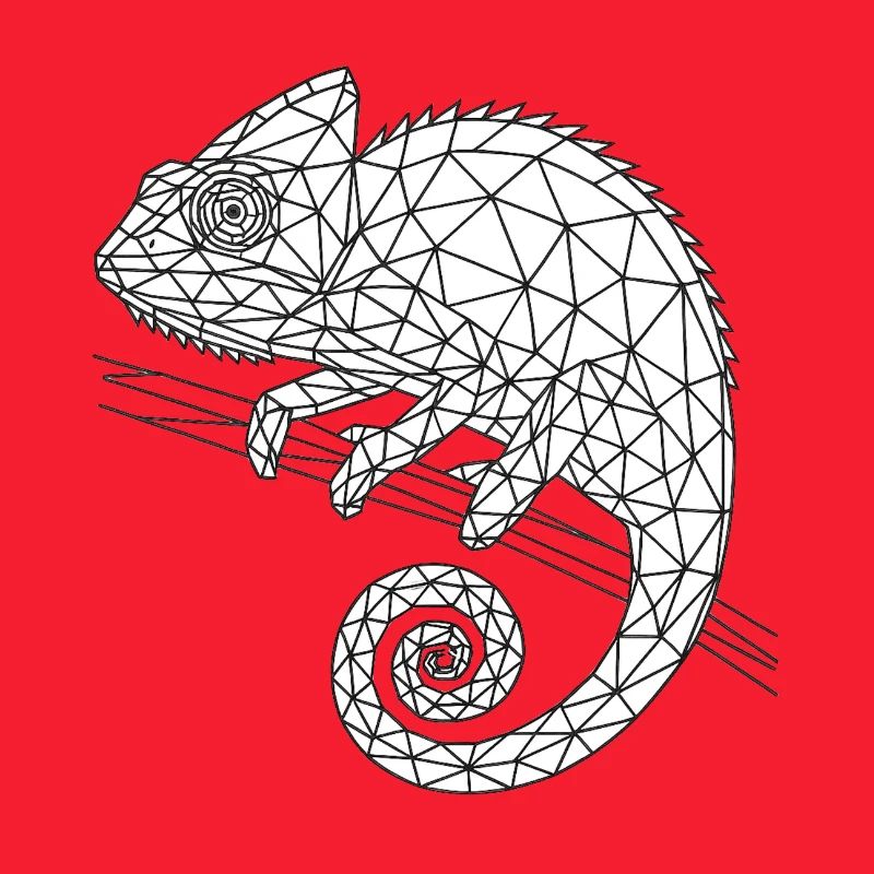 Geometric Chameleon Wireframe