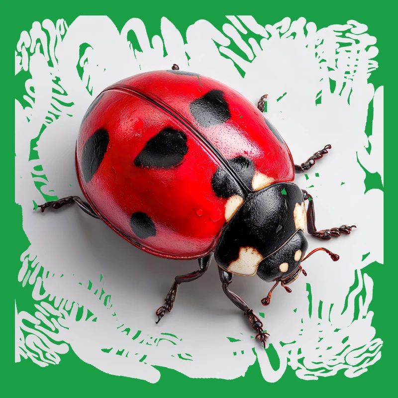 Red Ladybug Pattern Seven-Point
