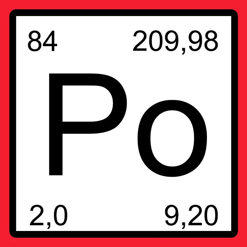 Tableau de la période de conception des éléments Po en polonium