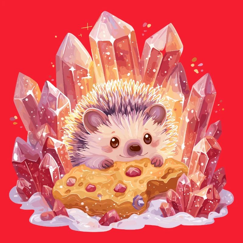 Hérisson en cristal avec un cookie