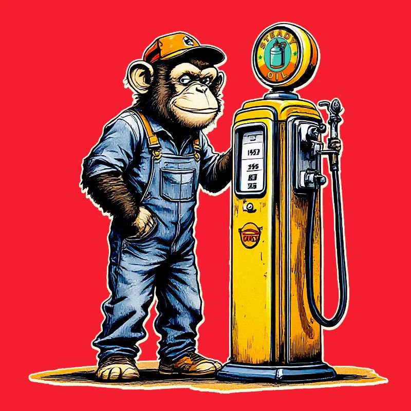 Monkey Vintage Pump Art
