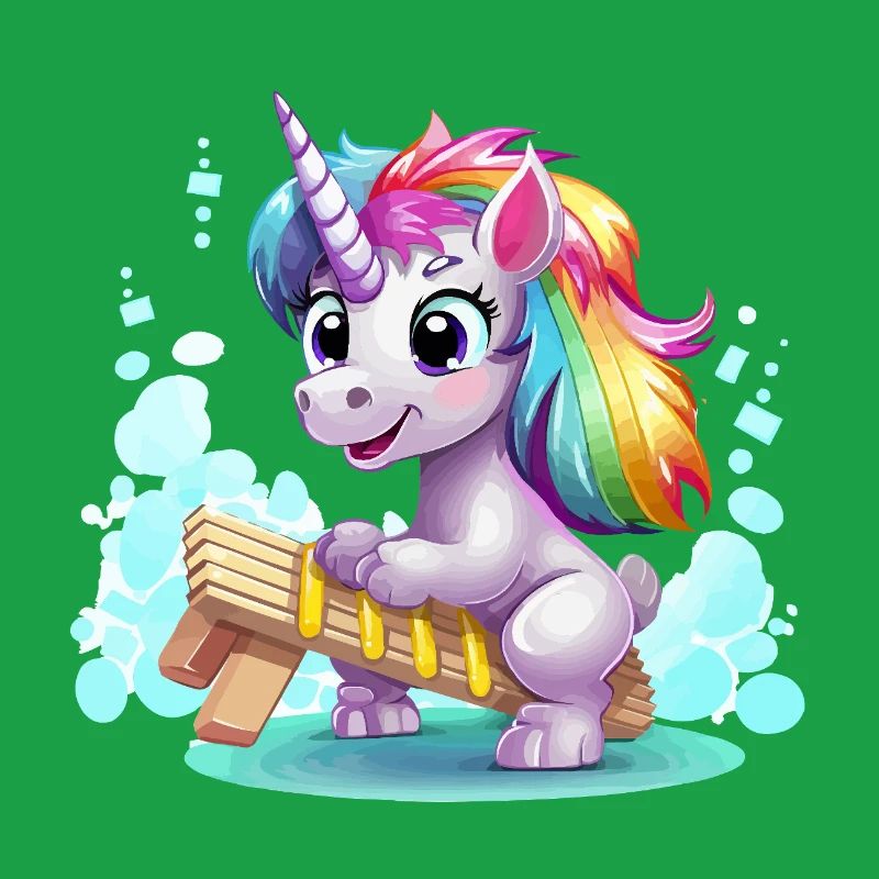 Regenbogen Einhorn Schlitten