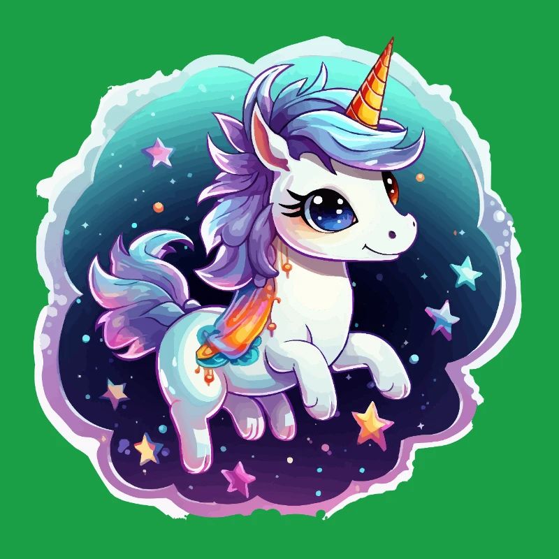 Licorne cosmique avec écharpe