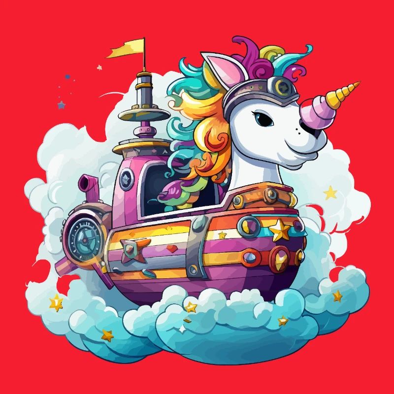 Bunter Einhorn-Schifftraum