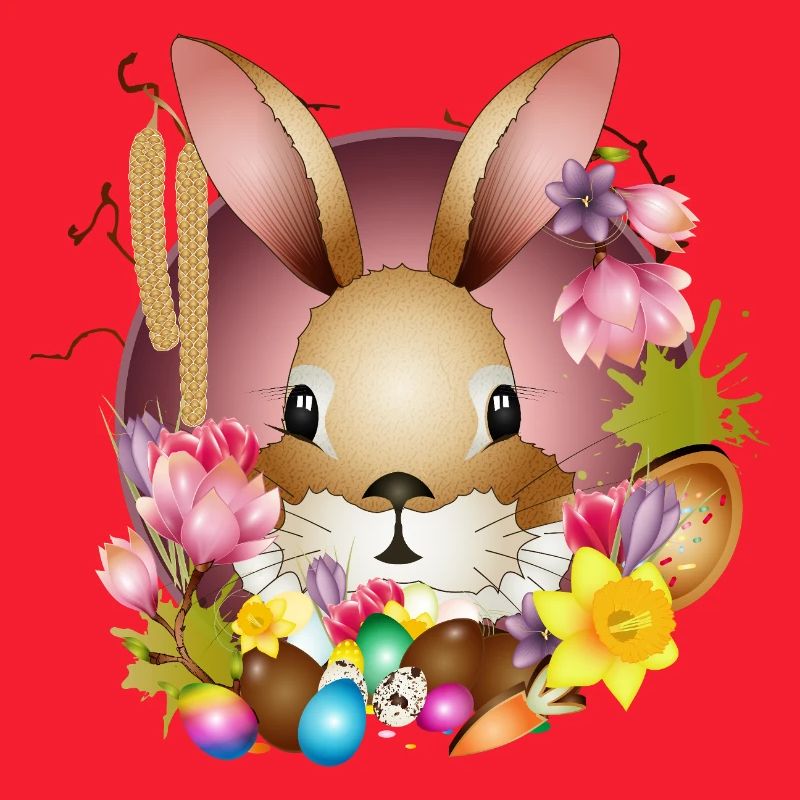 Adorable Easter bunny with Easter decoration